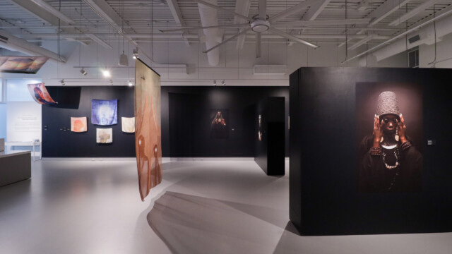 Anthony Gebrehiwot, Beyond the Veil of Time: Bridging Black Temporalities, 2025. Installation view. © Latcham Art Centre.