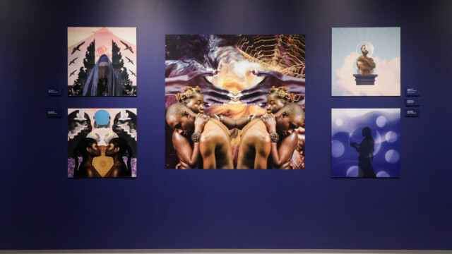 Anthony Gebrehiwot, Beyond the Veil of Time: Bridging Black Temporalities, 2025. Installation view. © Latcham Art Centre.