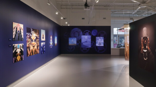 Anthony Gebrehiwot, Beyond the Veil of Time: Bridging Black Temporalities, 2025. Installation view. © Latcham Art Centre.