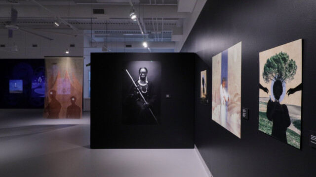 Anthony Gebrehiwot, Beyond the Veil of Time: Bridging Black Temporalities, 2025. Installation view. © Latcham Art Centre.