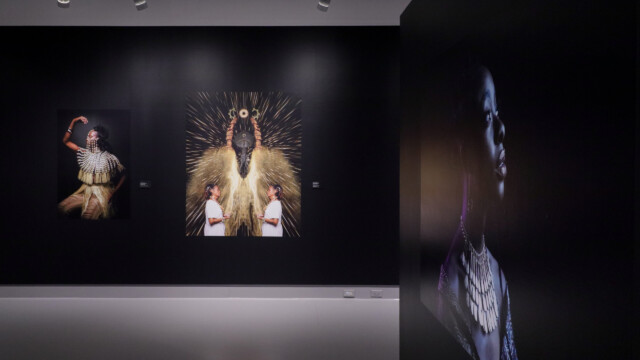 Anthony Gebrehiwot, Beyond the Veil of Time: Bridging Black Temporalities, 2025. Installation view. © Latcham Art Centre.