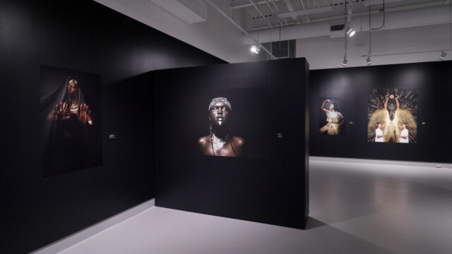 Anthony Gebrehiwot, Beyond the Veil of Time: Bridging Black Temporalities, 2025. Installation view. © Latcham Art Centre.