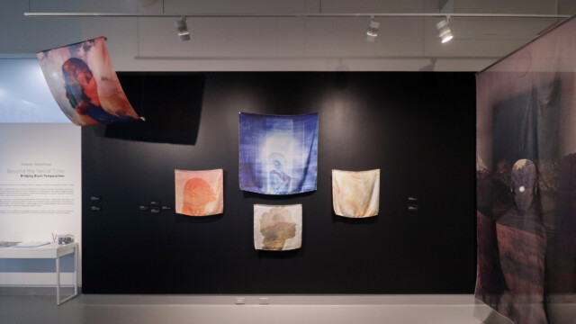 Anthony Gebrehiwot, Beyond the Veil of Time: Bridging Black Temporalities, 2025. Installation view. © Latcham Art Centre.