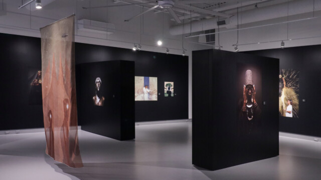 Anthony Gebrehiwot, Beyond the Veil of Time: Bridging Black Temporalities, 2025. Installation view. © Latcham Art Centre.