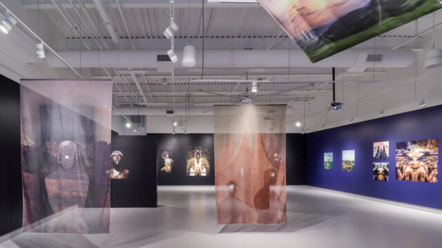 Anthony Gebrehiwot, Beyond the Veil of Time: Bridging Black Temporalities, 2025. Installation view. © Latcham Art Centre.